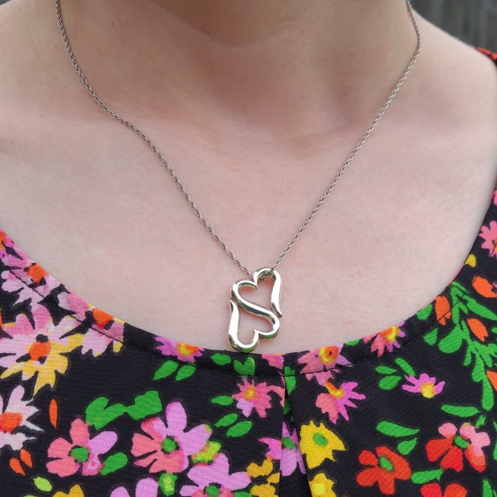 James Avery Heart to Heart Pendant Sterling Silver Retired